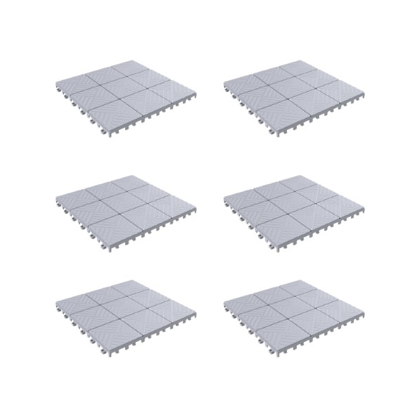 Nature Spring Patio and Deck Tiles, Interlocking Outdoor Flooring Pavers Weather Resistant, Square, Grey, Set of 6 951859MFX - main